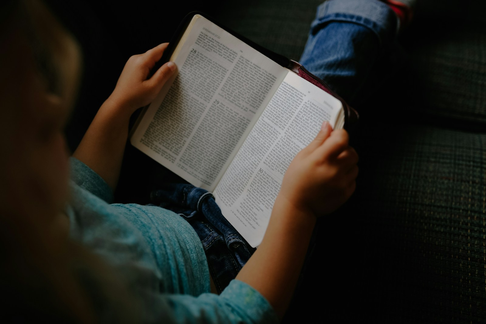 View of open bible